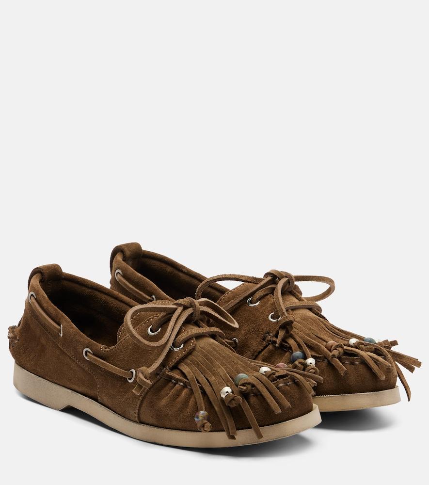 golden goose cruise beaded suede boat shoes