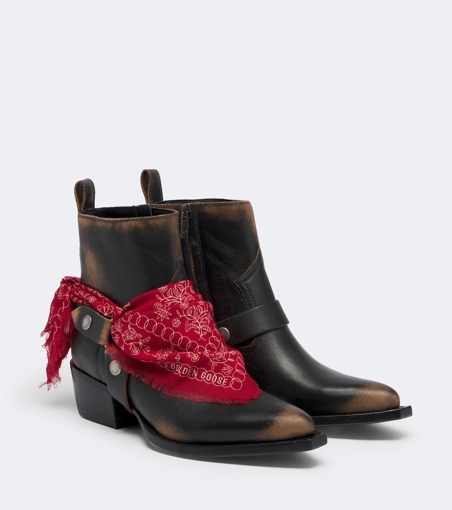 golden goose debbie leather cowboy boots