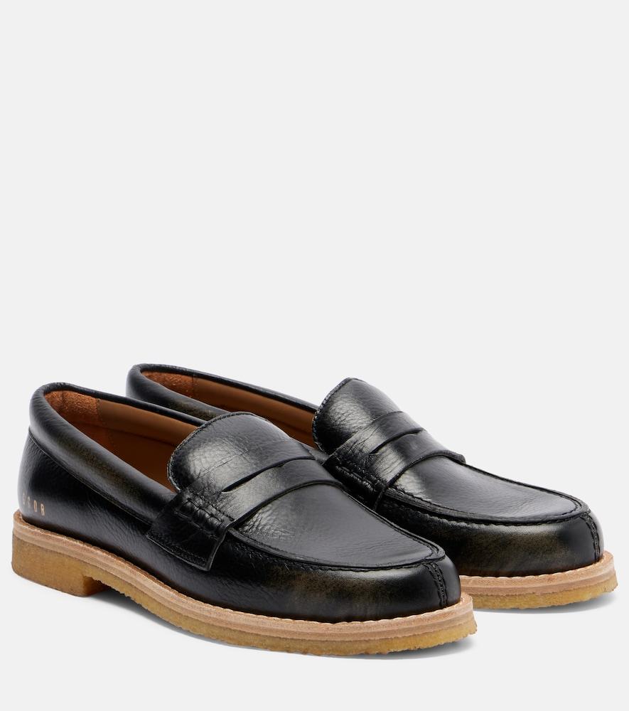 golden goose jerry distressed leather penny loafers