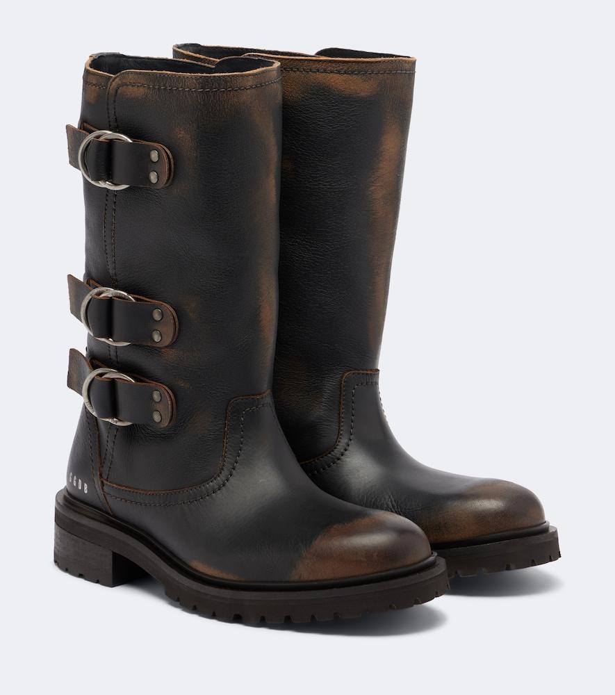 golden goose kurt leather biker boots