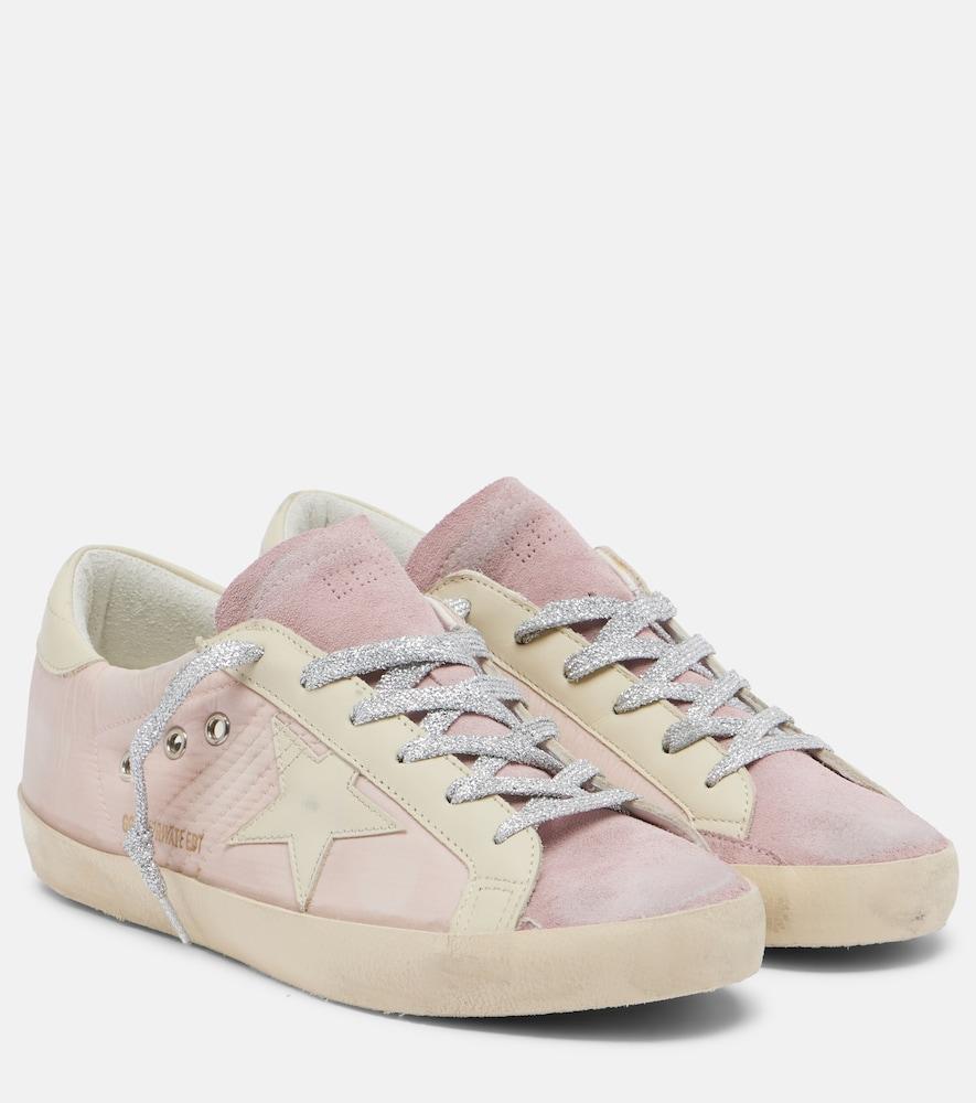 golden goose super-star leather-trimmed sneakers
