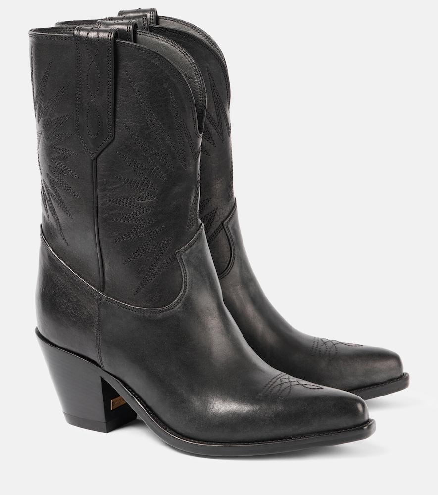 golden goose wish star leather cowboy boots