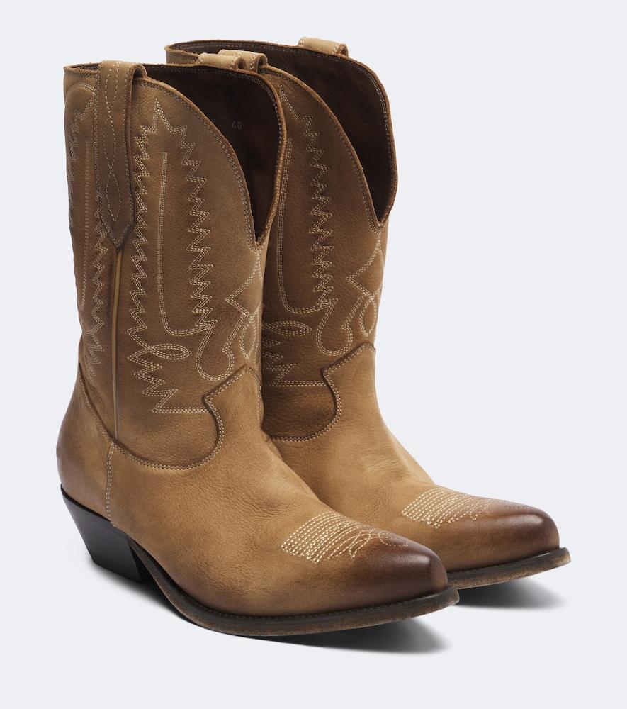 golden goose wish star leather cowboy boots