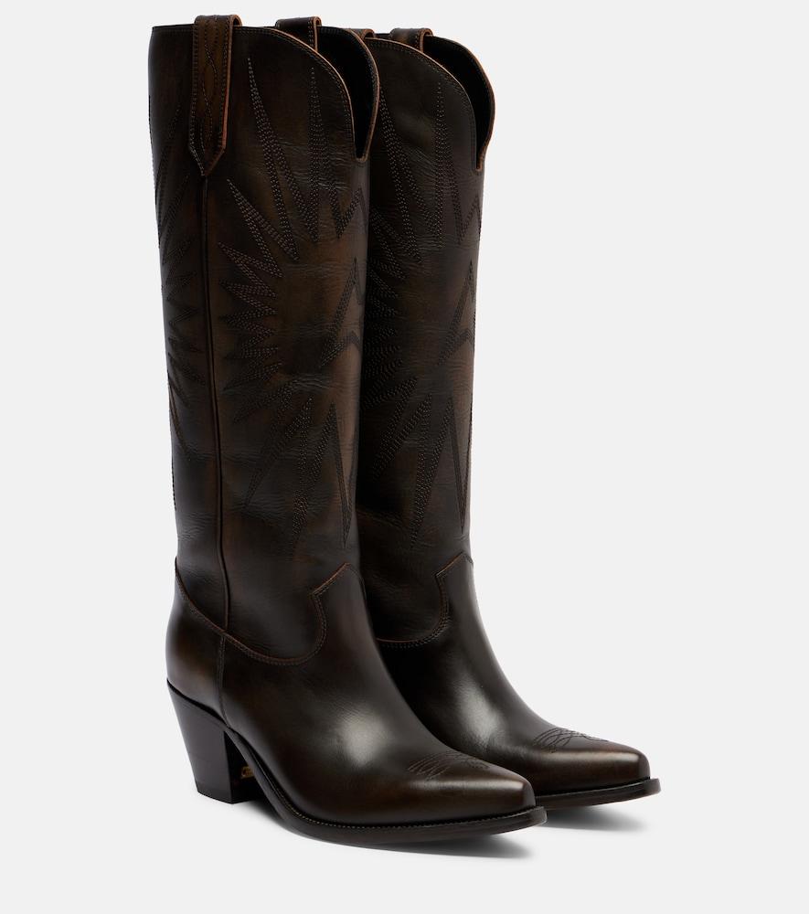 golden goose wish star leather cowboy boots