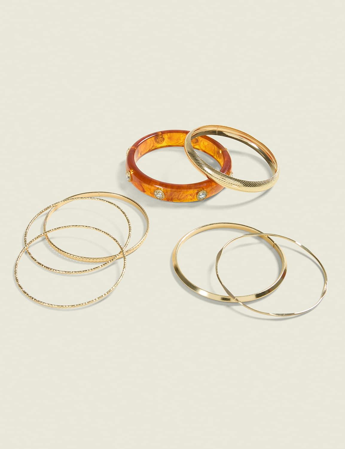 goldtone & tortoiseshell bangle set