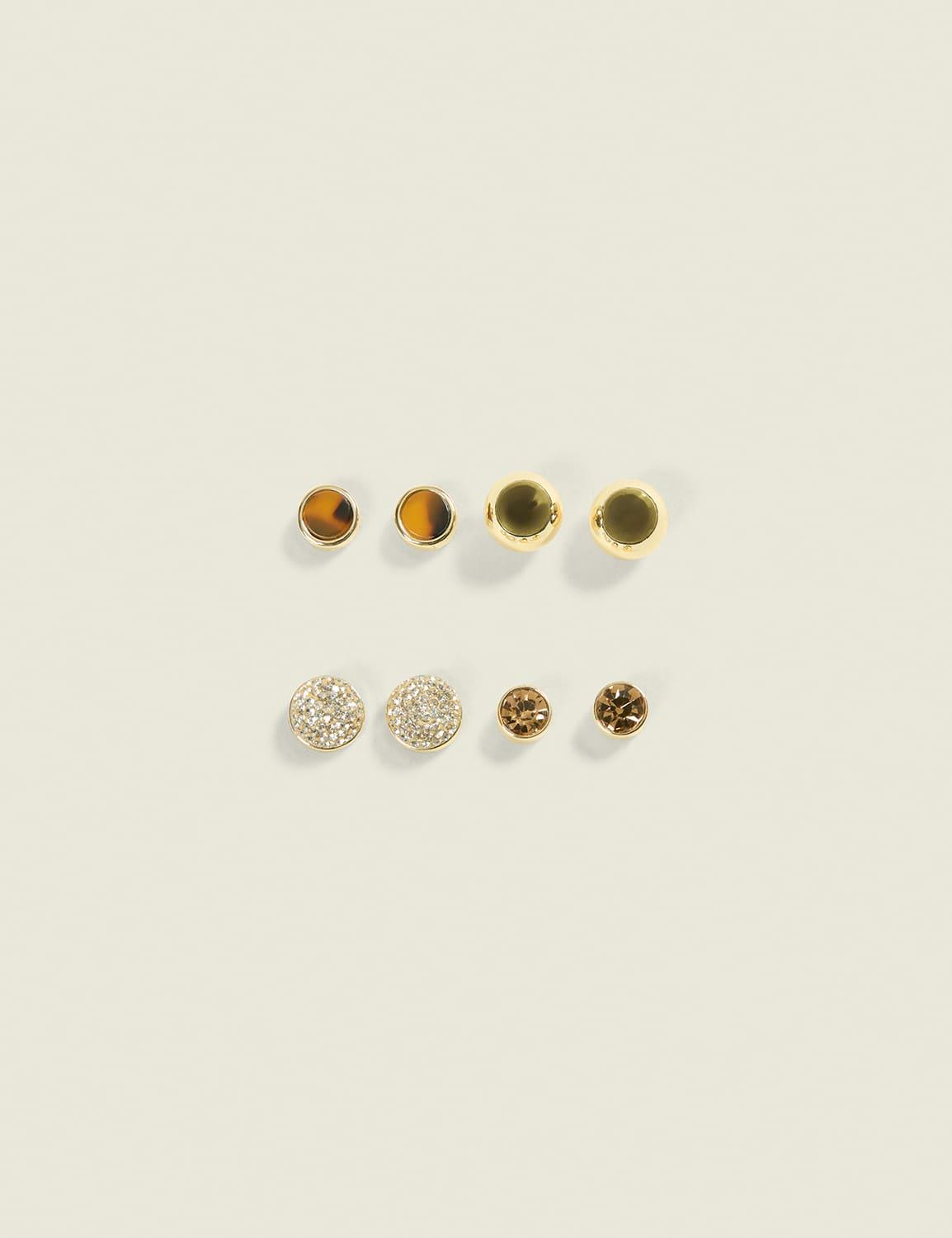 goldtone & tortoiseshell earring 4-pack