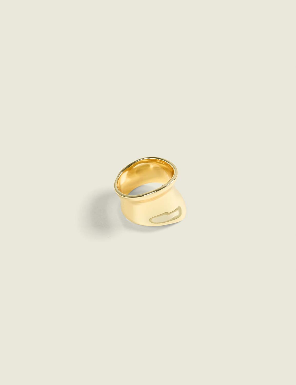 goldtone abstract statement ring