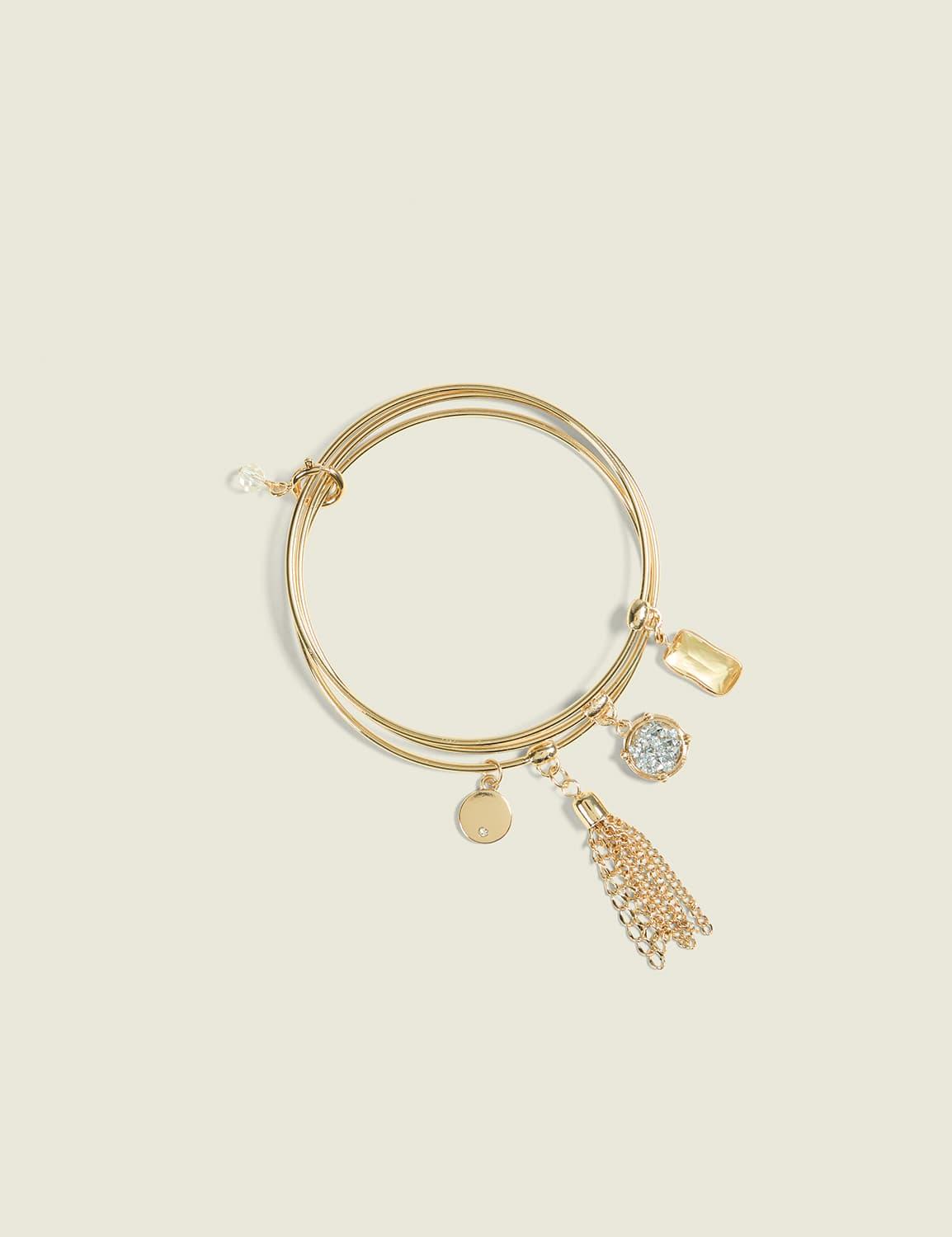 goldtone charm bangle set