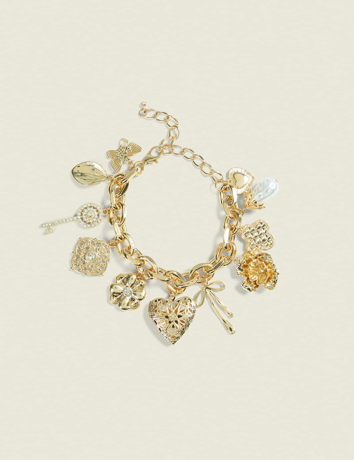 goldtone charm bracelet