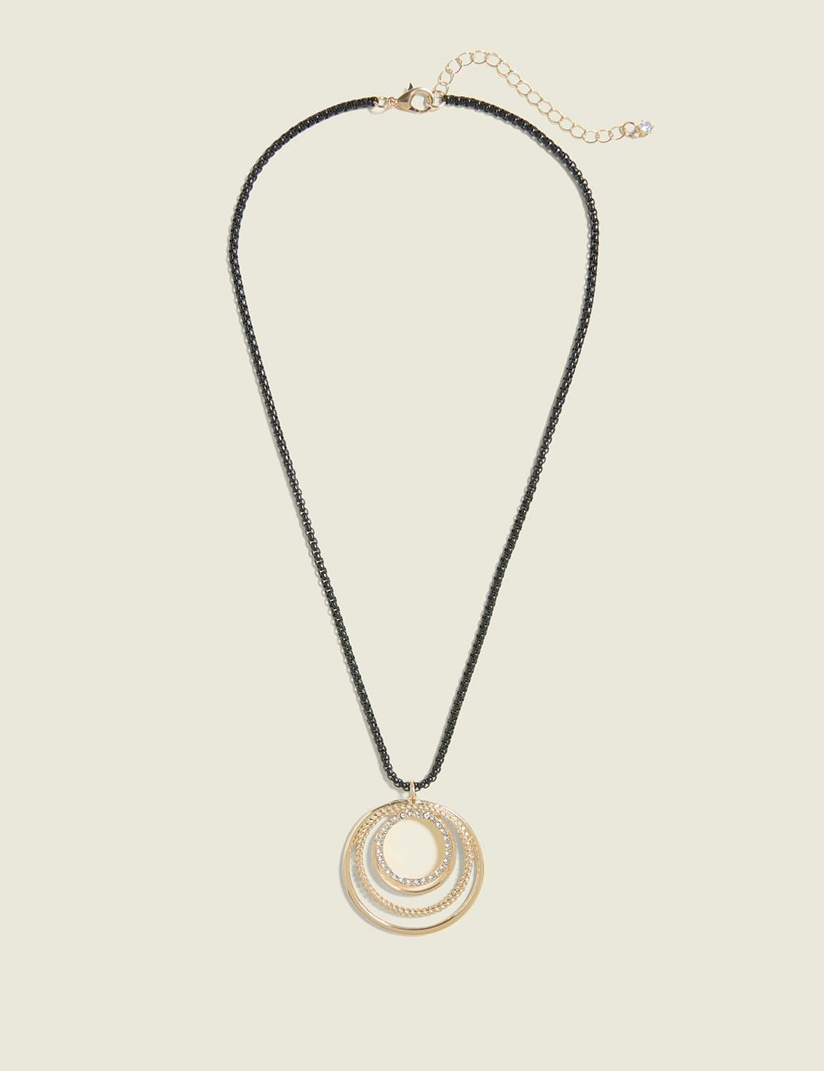 goldtone circle pendant necklace