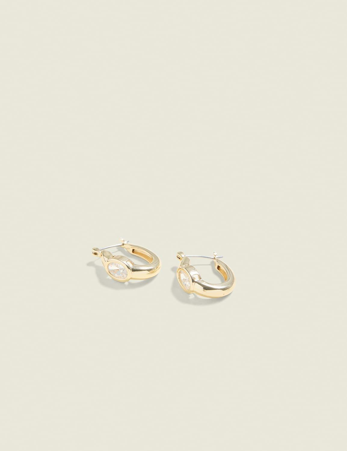 goldtone huggie hoop earrings