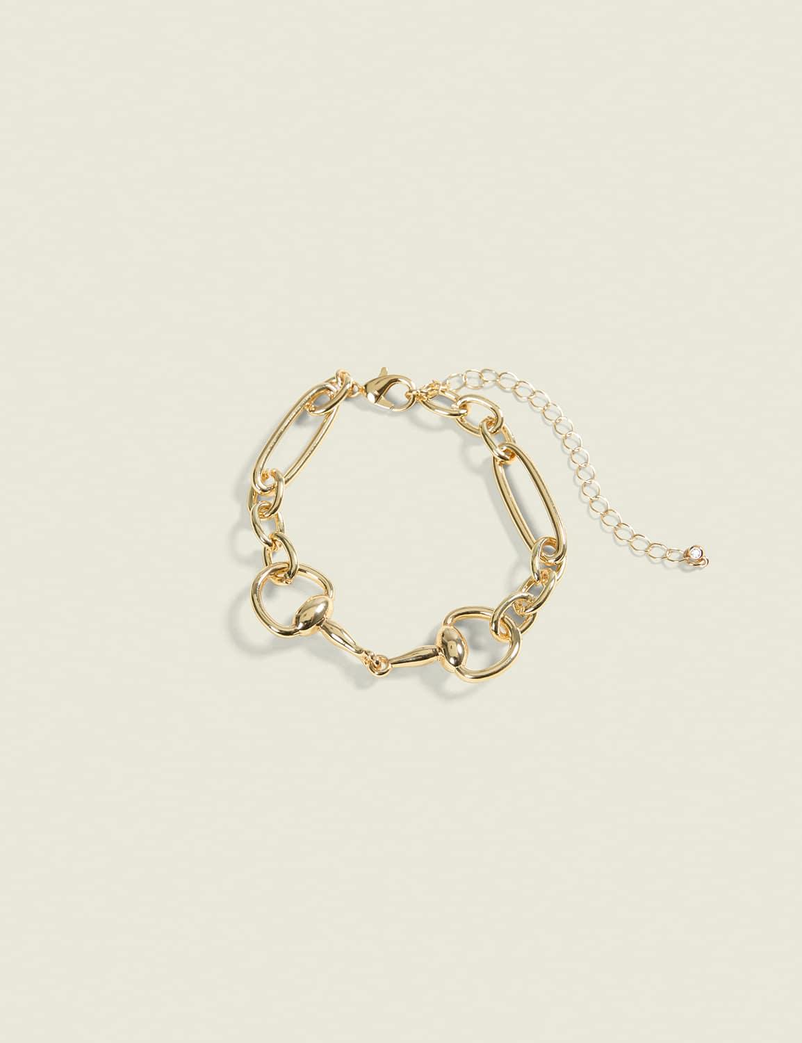 goldtone knocker chain-link bracelet