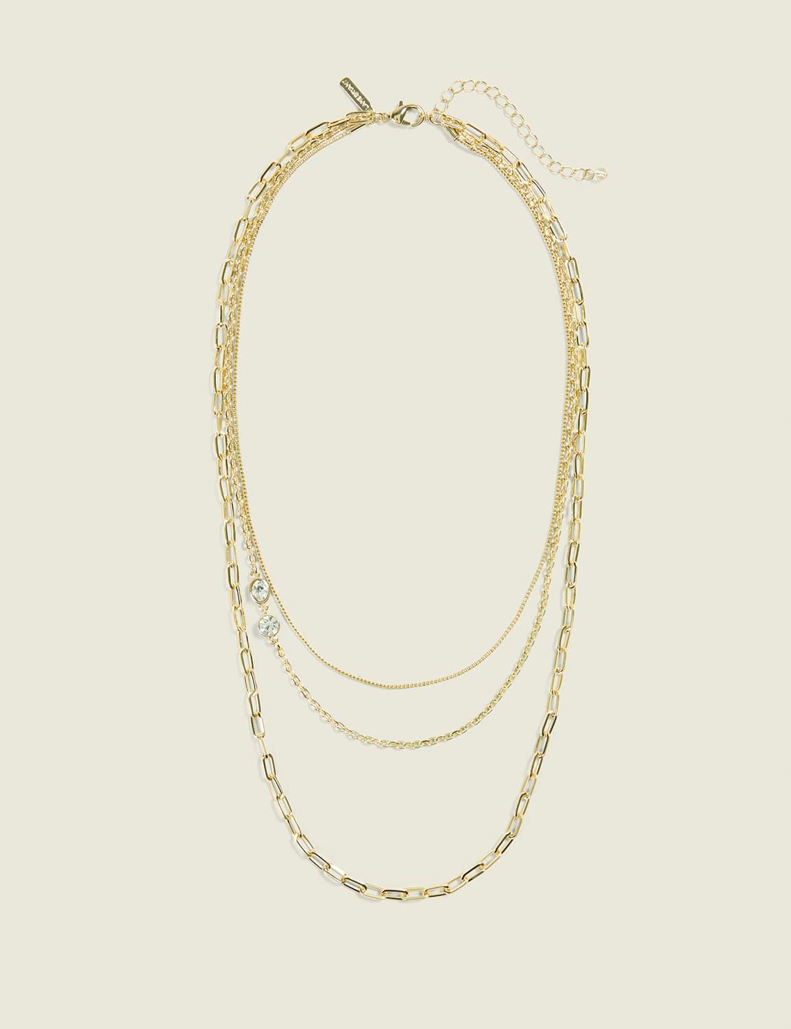 goldtone multi-row necklace