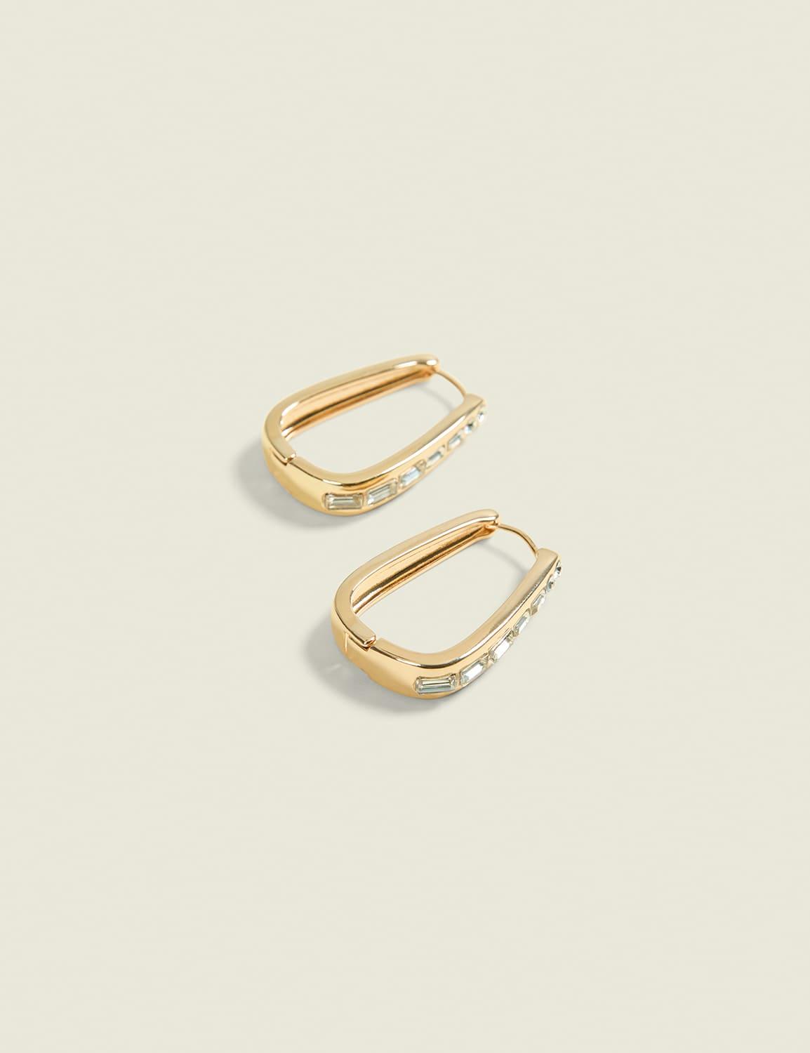 goldtone rectangular earrings