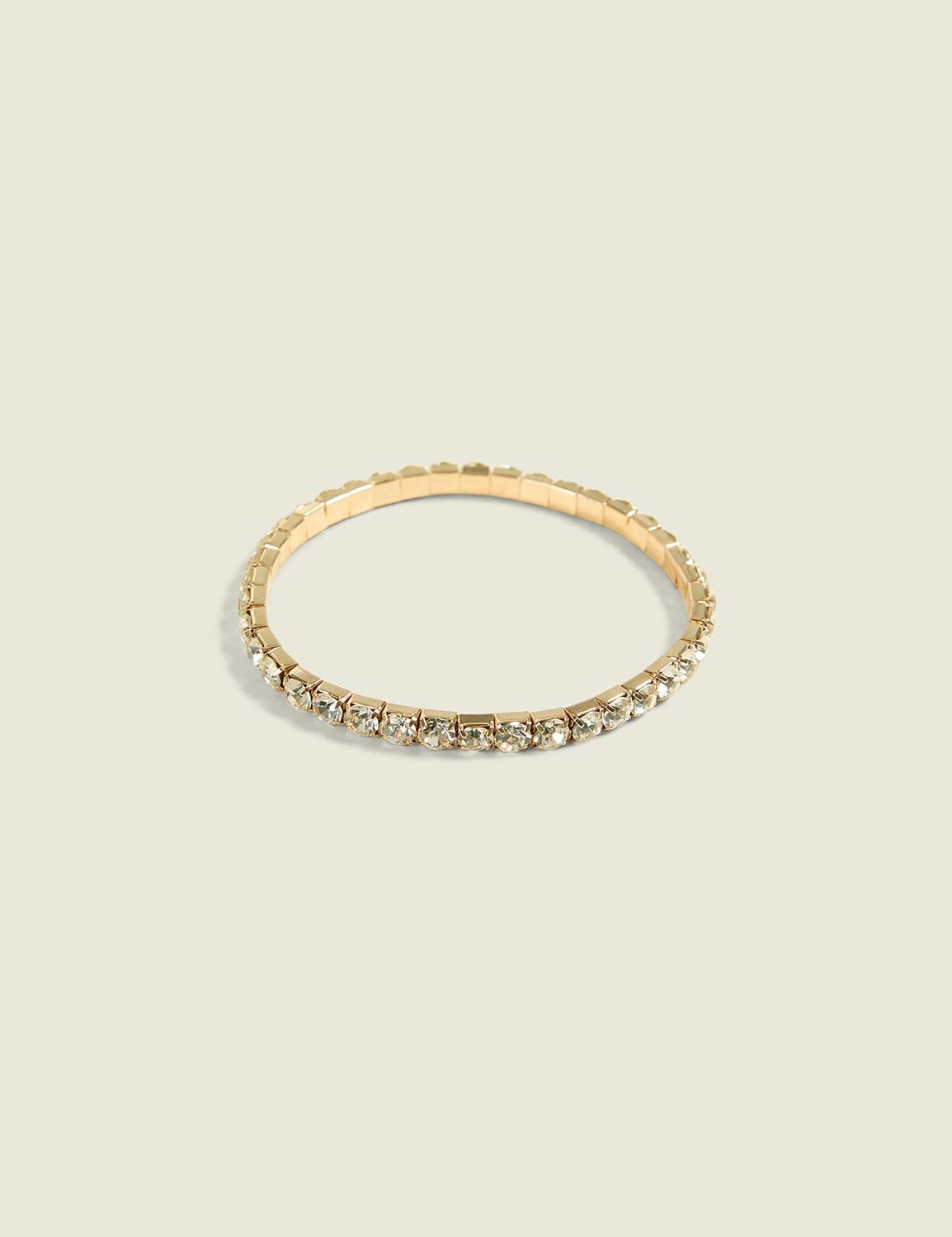 goldtone rhinestone stretch bracelet