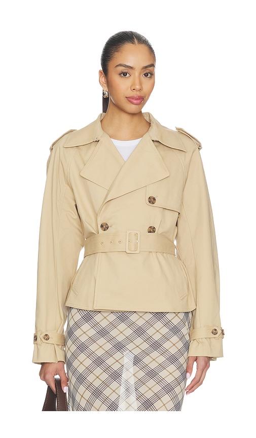 good american cropped trench jacket in beige. - size l (also in m, s, xxl)