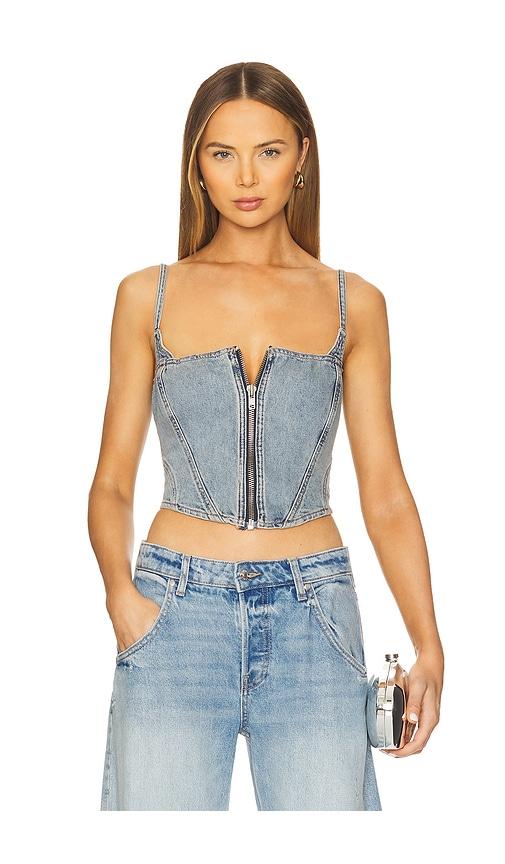 good american denim bustier in blue. - size 4x (also in 3x)