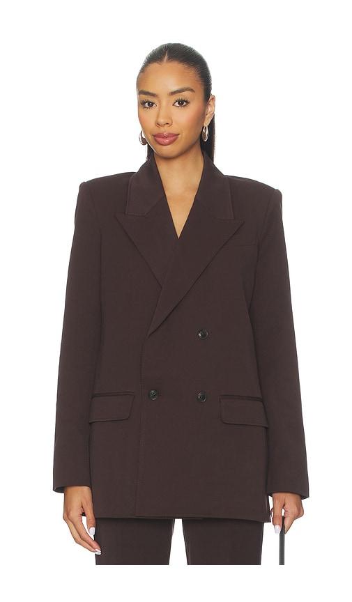 good american essential suiting oversized blazer in chocolate. - size l (also in xs, m, xxxxl/4x)