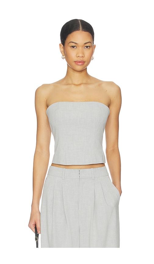 good american essential suiting strapless top in light grey. - size 2x (also in xs, m, l, 3x, 5x)