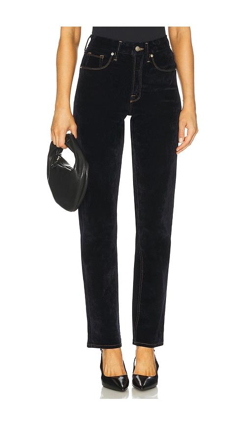 good american good icon straight velvet denim jeans in blue. - size 0 (also in 2, 4, 8, 10, 12, 22, 24)