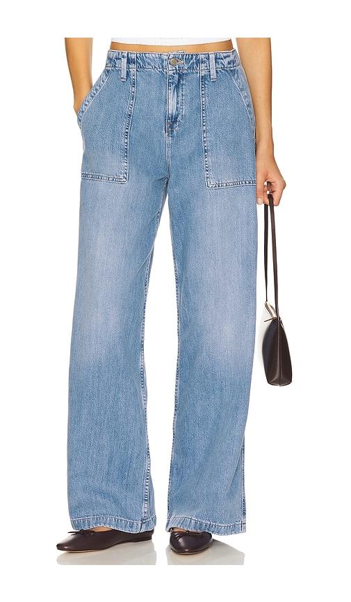 good american lite linen denim pants in blue. - size 2 (also in 4, 20, 22, 24)