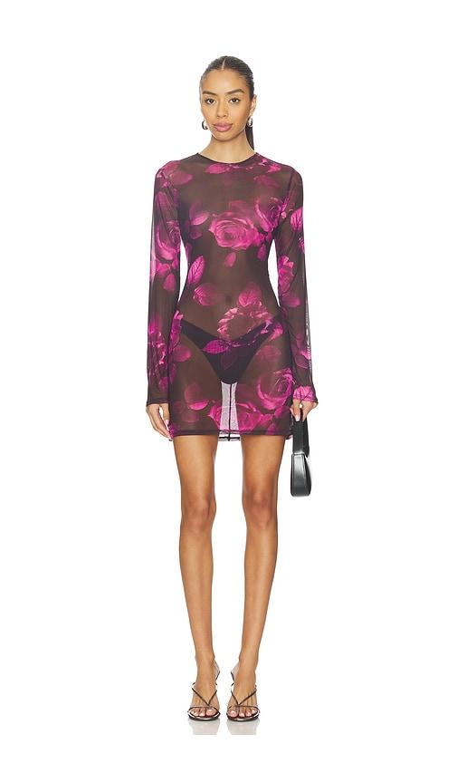 good american mesh mini dress in brown. - size m (also in xs, s)