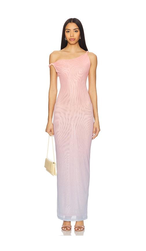good american mesh twist maxi dress in blush. - size l (also in s)