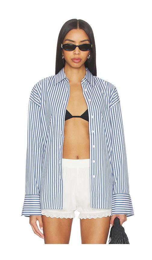 good american oversized shirt in blue. - size s (also in xs)