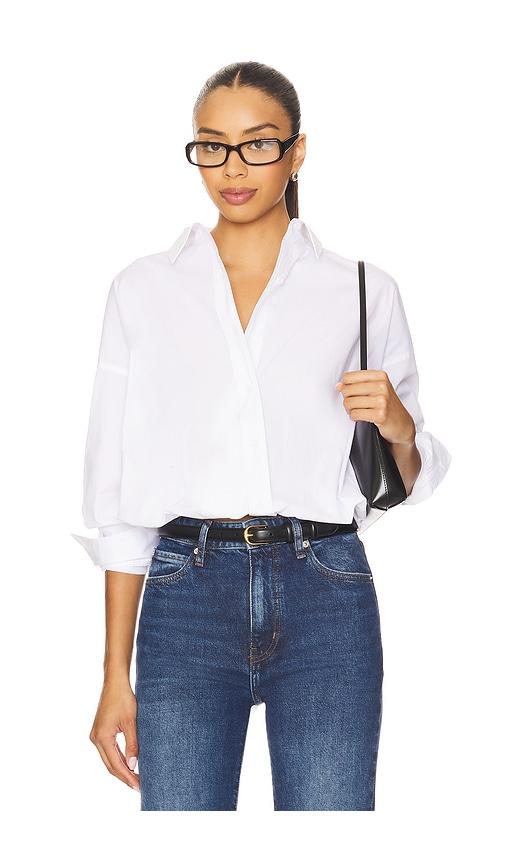 good american poplin bubble shirt in white. - size xxxl/3x (also in xxxxl/4x)