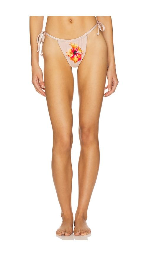 good american satin tiny ties bikini bottom in yellow. - size m (also in xl, xxl)