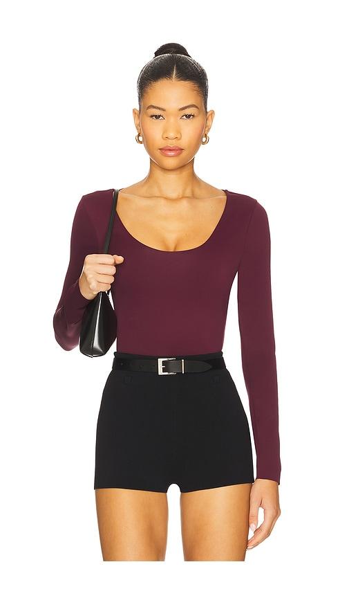 good american sculpting scoop neck bodysuit in burgundy. - size xl/1x (also in xxxl/3x)