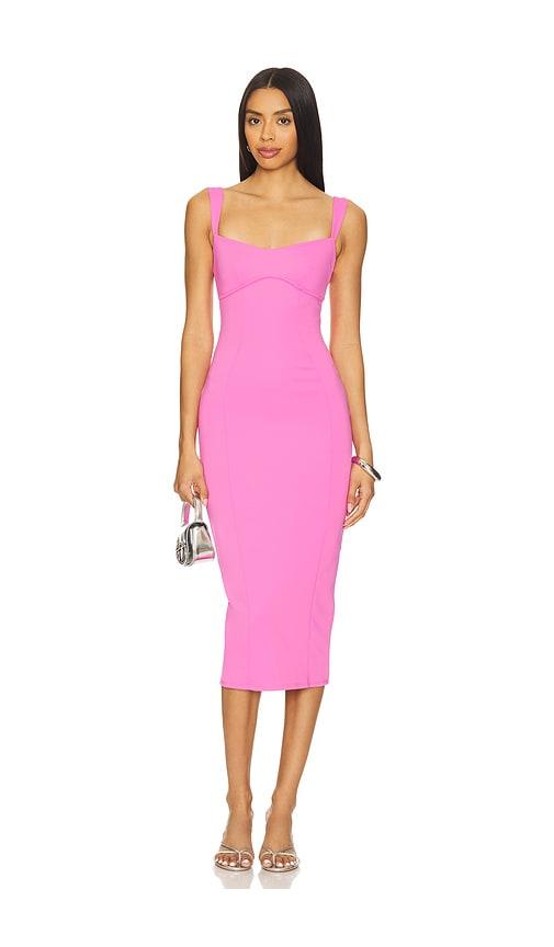 good american sculpting sweetheart midi dress in pink. - size xl/1x (also in xxl/2x)
