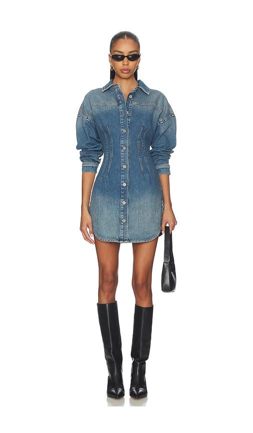 good american shaped denim dress in blue. - size s (also in xs, xxxxl/4x)