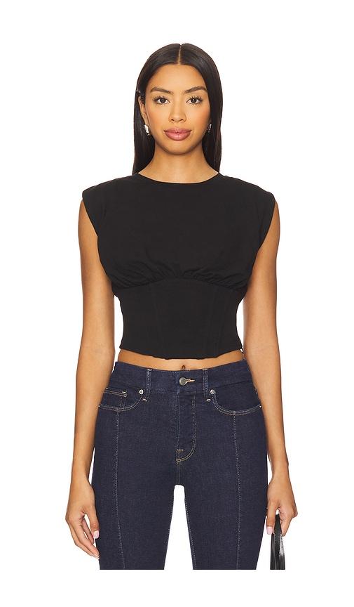 good american sleeveless corset top in black. - size m (also in xl/1x)