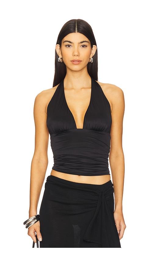 good american slinky jersey halter top in black. - size xxl/2x (also in xxxl/3x, xxxxl/4x)