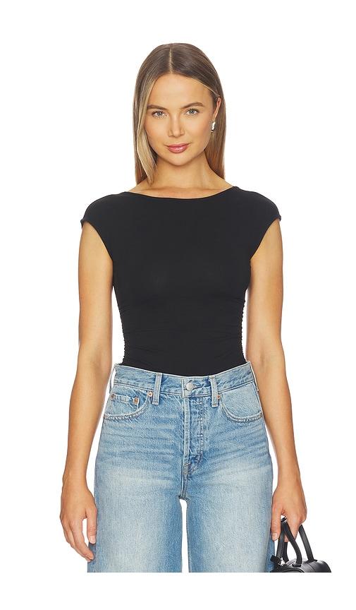 good american super stretch open back bodysuit in black. - size m (also in s, xs)