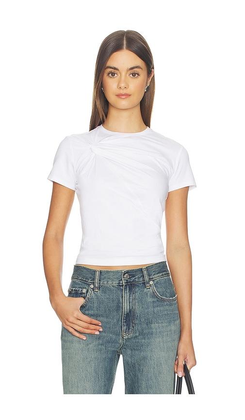 good american super stretch twist tee shirt in white. - size l (also in m, xs, s)
