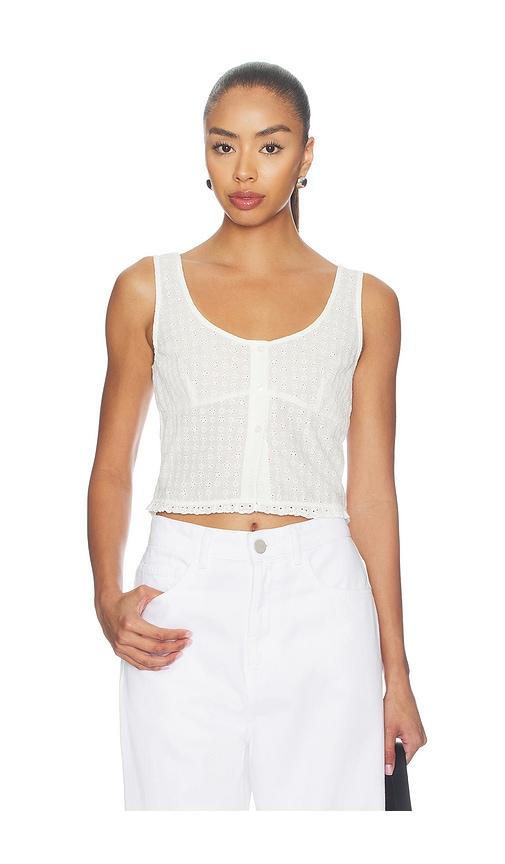 good american the eyelet top in white. - size l (also in xs, s, m, xl/1x)