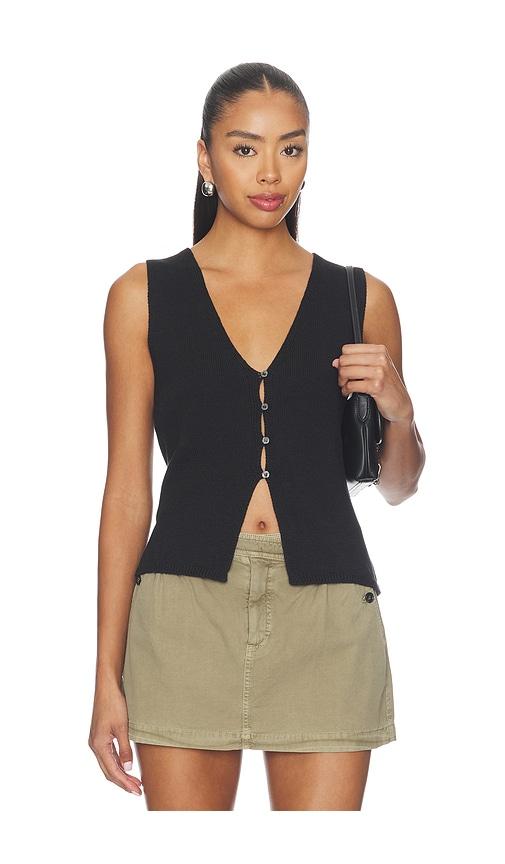 good american the knit vest top in black. - size l (also in m, s, xs)