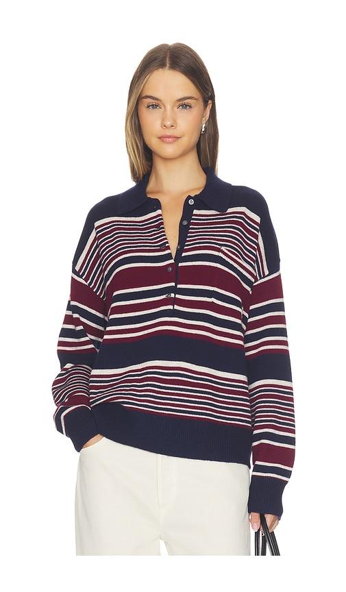 good american the oversized rugby sweater in multi. - size m (also in s)