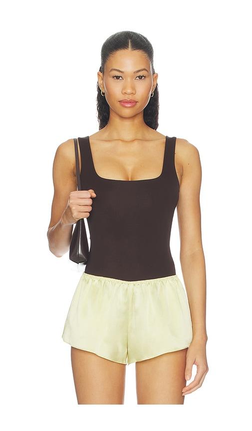 good american the sculpting modern tank top in brown. - size l (also in xs, s, m)