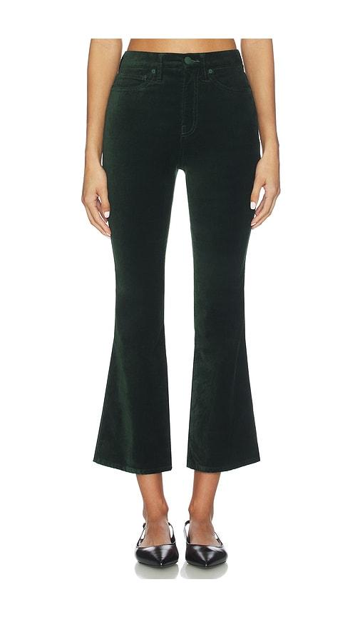 good american velvet good high rise kick flare pants in dark green. - size 0 (also in 10, 16, 18, 2, 20, 22, 24)