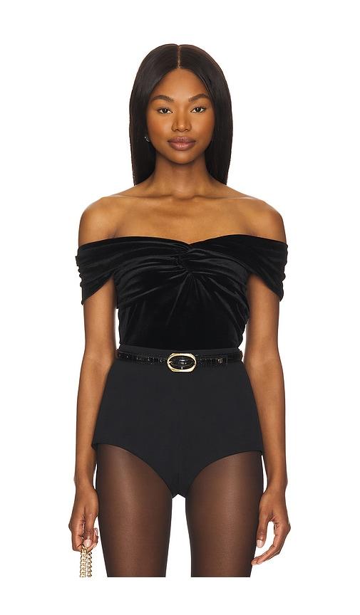 good american velvet off shoulder top in black. - size 2x (also in 5x)