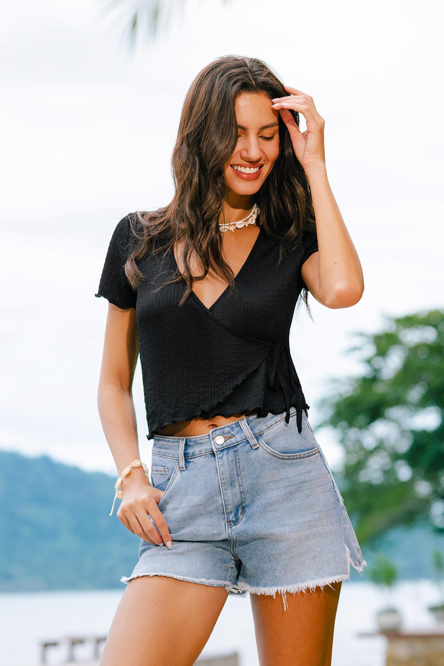 good omen black top - l