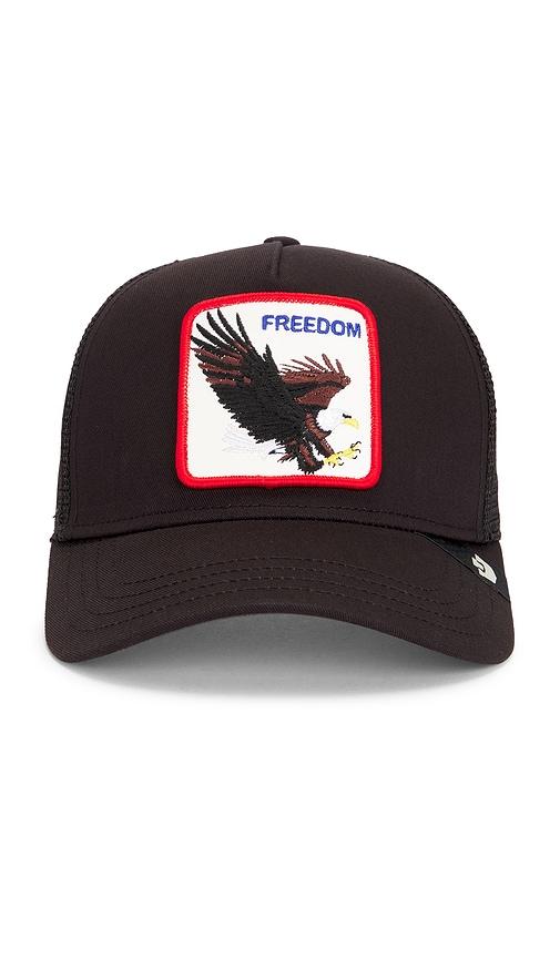 goorin brothers freedom eagle trucker hat in black.