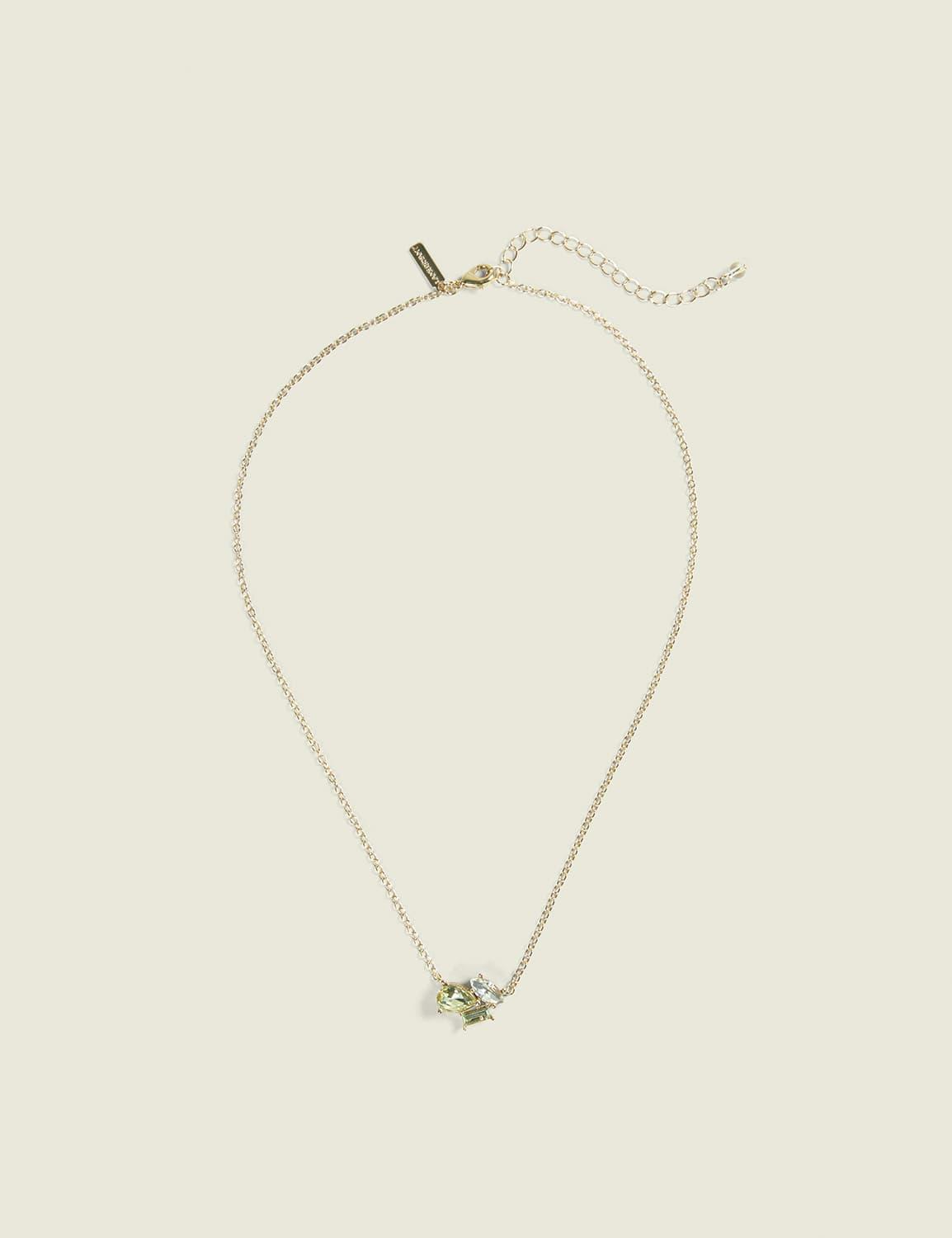 green imitation stone cluster necklace