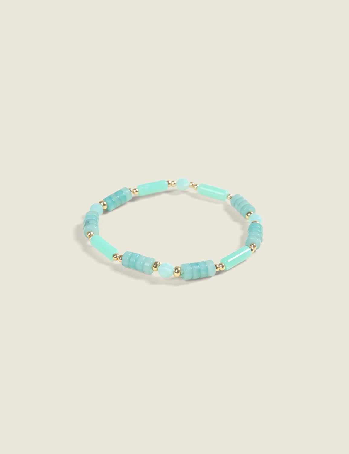 green multi-shape stretch bracelet