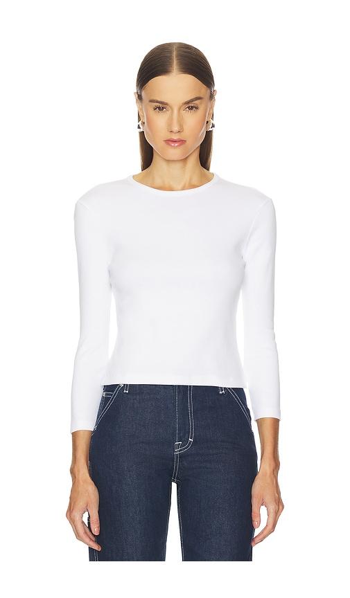 grlfrnd 3/4 sleeve tee in white. - size l (also in m, xl)