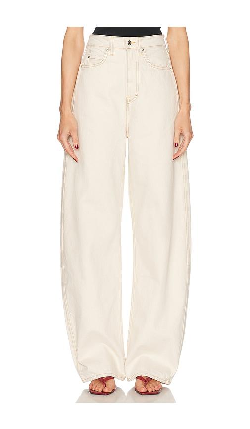 grlfrnd austen high rise curve jeans in beige. - size 23 (also in 27)