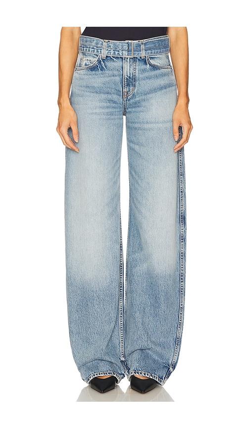 grlfrnd austen low rise belted in blue. - size 25 (also in 28, 29, 30)